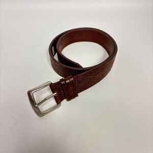 Levi's Brown Leather Belt embossed paisley detail with solid brass Buckle W 31